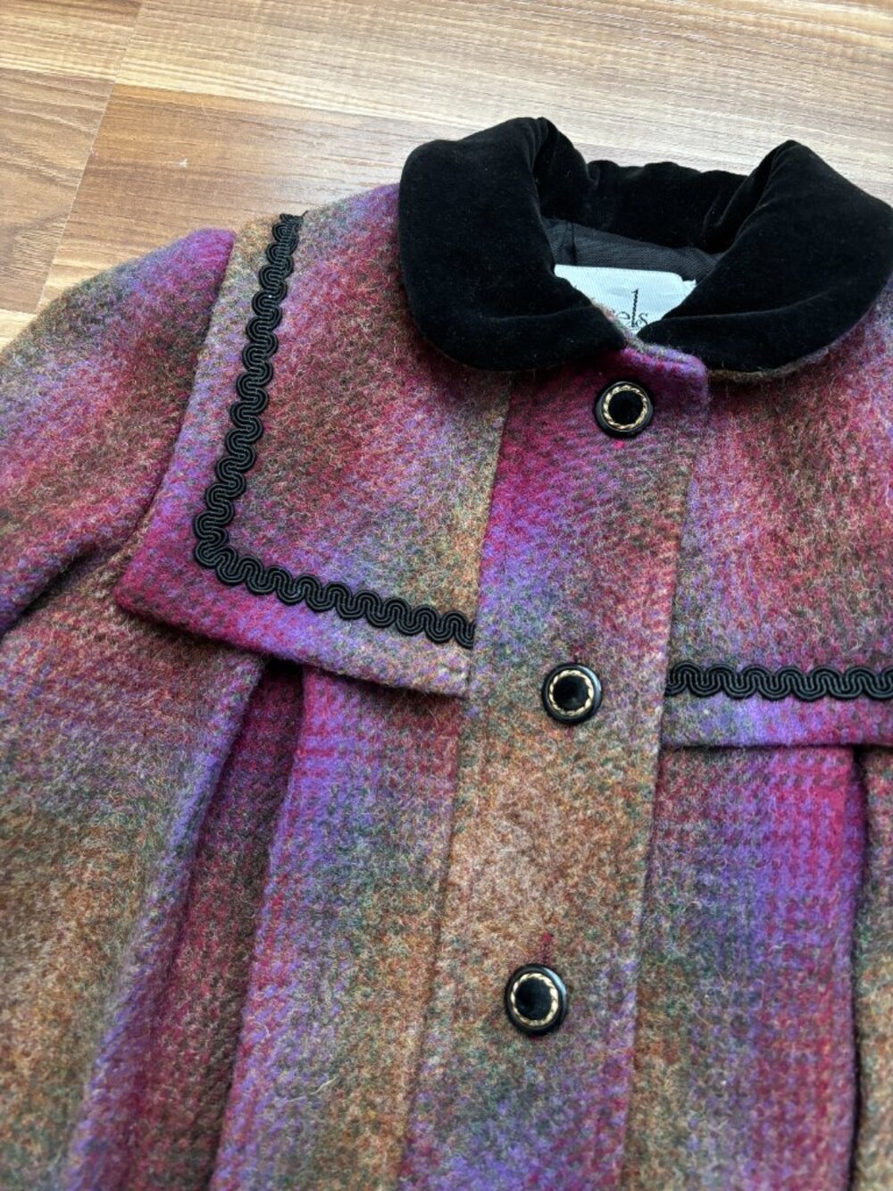 Vintage Girls 2T 100% Wool Plaid Angels Garment Co. Jacket - Picture 5 of 15